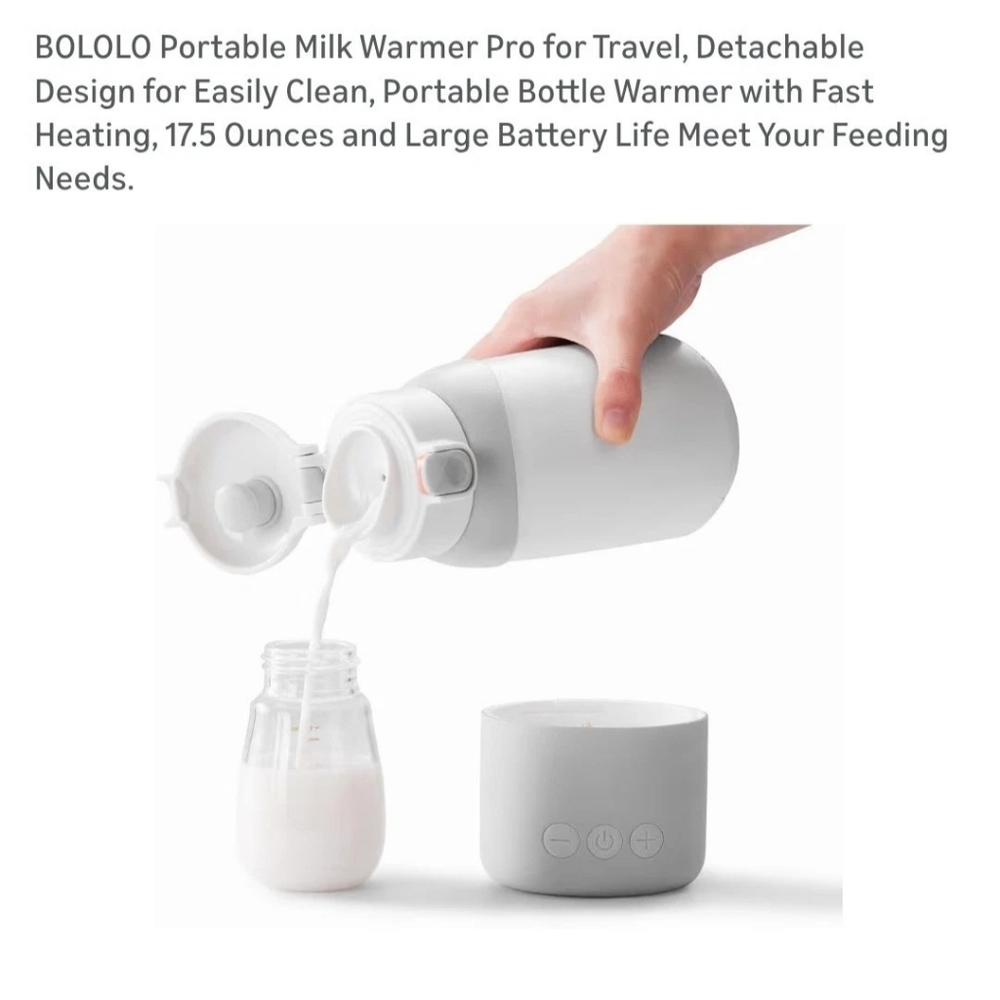 New BOLOLO Portable Baby Bottle Milk Water Warmer 10oz Fast Heating Charging